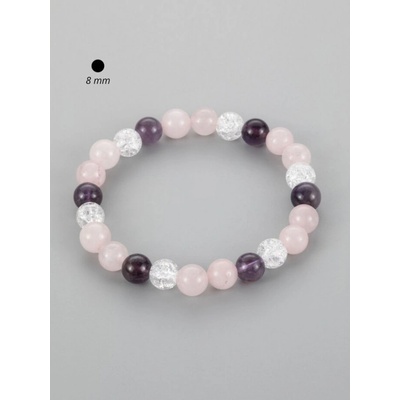 Prosperk Krásný náramek z korálků růženínu křišťálu a ametystu vícebarevná S0456