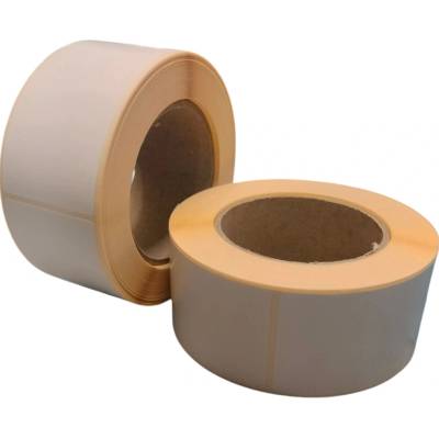 Termo Etiketa 50 mm x 100 mm, Thermo top, Biela, Dutinka 76 mm, 1000 ks/kotúč, Odlepiteľné lepidlo, šachovnicová neutralizácia, silikónový lak, Priemer kotúča 155 mm