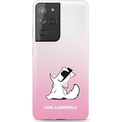 Púzdro Karl Lagerfeld S21 Ultra G998 hardcase Choupette Fun ružové