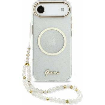 GUESS IML Glitter Script Ремък MagSafe Задна Корица за iPhone Air Transparent Guess | Byal | МЪЖЕ | UNI