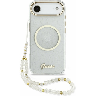 GUESS IML Glitter Script Ремък MagSafe Задна Корица за iPhone Air Transparent Guess | Byal | ЖЕНИ | UNI