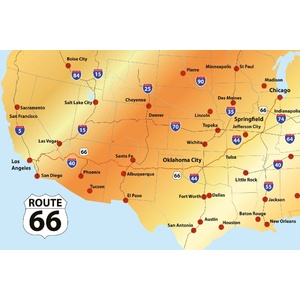 DIMEX ART Флизелинов фототапет златна карта на route 66 375 x 250 см
