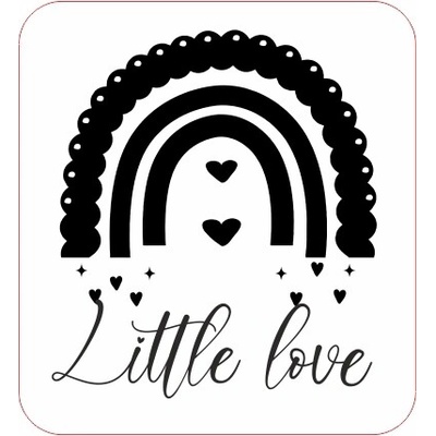 koženkový štítok duha little love Materiál/farba: Biela koženka