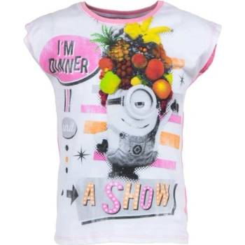 Sun City dětské tričko Mimoni Show bavlna bílo-růžové