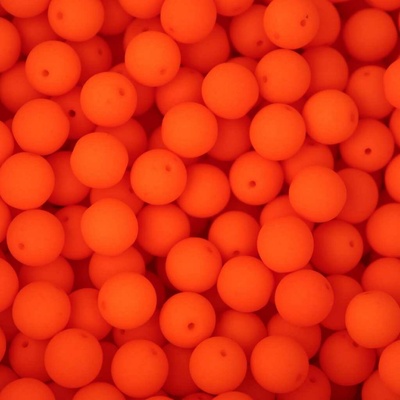 Pro Háčkování Korálek neon skleněný 8 mm 20 ks neonově oranžový