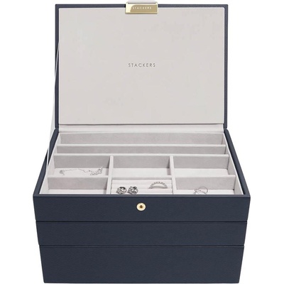Stackers Ковчеже за бижута Stackers тройно cлassic морскосиньо (75997)