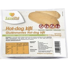 LoveDiet Bezlepkové Hot Dog rožky 130 g