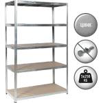 Carmen Метален стелаж Carmen CR-1012 E - 180х120х60 см, до 250 кг на рафт - цинк (3580552_1) - bay