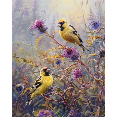 ZUTY Obrazy na stenu - ČÍŽIK NA BODLIAKU Rámovanie: vypnuté plátno na rám, Rozmer: 40x50 cm