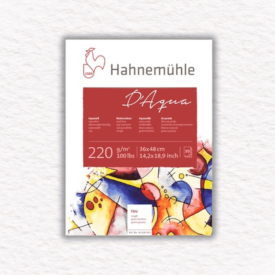 Hahnemühle Akvarelový blok D’AQUA 220 GSM ROUGH 30 LISTOV 36x48 CM