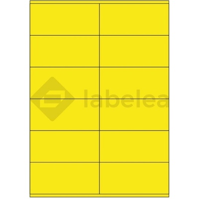 Labelea Samolepiace etikety 105x48 mm farebné papierové, na hárku A4, pre laserovú a atramentovú tlač, Farba etikiet Žltá, Počet hárkov v balení 100 EPY105048PY012S