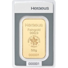 Heraeus zlatý zliatok 50 g