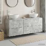 vidaXL Комплект шкафове за баня 3 бр. Бетонно сиво 49, 5 x 41 x 64, 5 см (3405814)