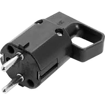 Zástrčka 325-05 s očkom, uzemnená "uni-schuko" 16A 250V IP20 ČIERNA VIPLAST 325-05