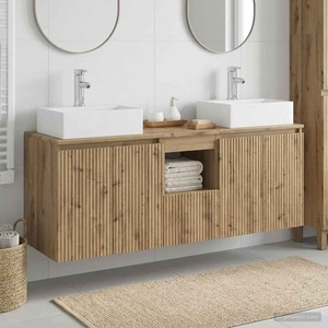 vidaXL Комплект шкафове за баня 3 бр. Дъб артизан 129 x 41 x 79, 5 см (3405656)
