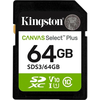 Kingston SDXC 64GB Canvas Select Plus SDS3/64GB