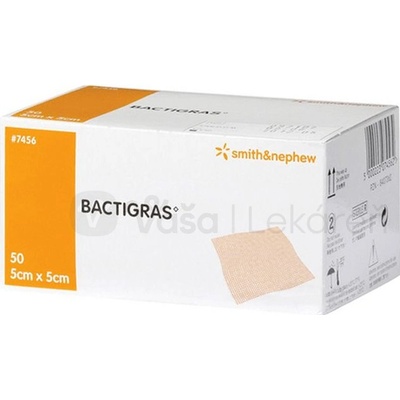 Bactigras s Chlorhexid.acetate Krytí 5 cm x 5 cm 50 ks