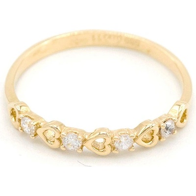 B&B Goldinvestic Zlatý se srdíčky a zirkony N5825