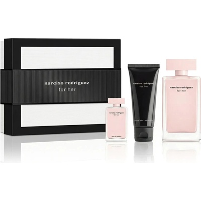 Narciso Rodriguez For Her EDP W EDP 100 ml + tělové mléko 75 ml + EDP 10 ml dárková sada