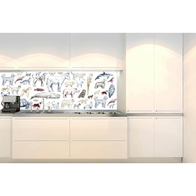 DIMEX KI-180-185 Fototapeta do kuchyne Zbierka zvierat, rozmery 180 x 60 cm