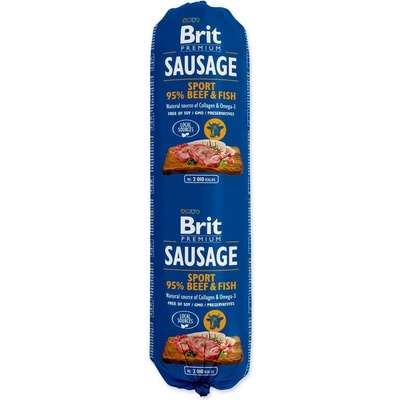 Brit premium sausage with fish and beef sport formula 800 g