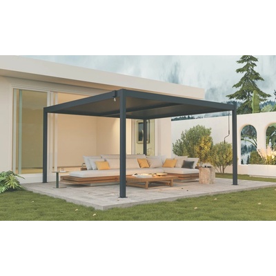 Hliníková bioklimatická pergola s lamelami BestBerg BBP-16G 4 x 4 m sivá