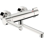 Hansa Clinica - Термостатичен смесител за мивка с въртящ се чучур, Thermo Cool, хром 08805202 (08805202)