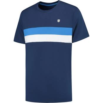 K Swiss Тениска K Swiss Men's KS Core Team Striped Crewneck Short-Sleeve Performance T-Shirt - Navy