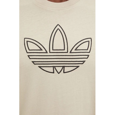 adidas Originals Памучна тениска adidas Originals Outline Tee в бежово с апликация IW5824 (IW5824)