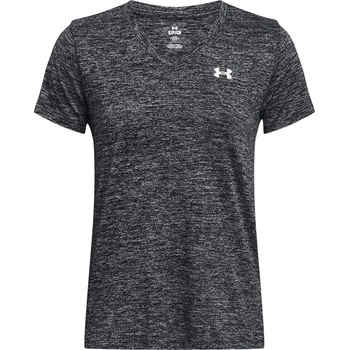 Image 1 of Under Armour Tech Twist V-Neck Short Sleeve Womens - Black