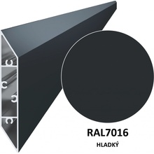 poškodený profil na výplň 108x16mm, materiál EN AW-6060 T66, hliník s povrchovou úpravou,práškové lakovanie,antracit RAL7016, cena za kus