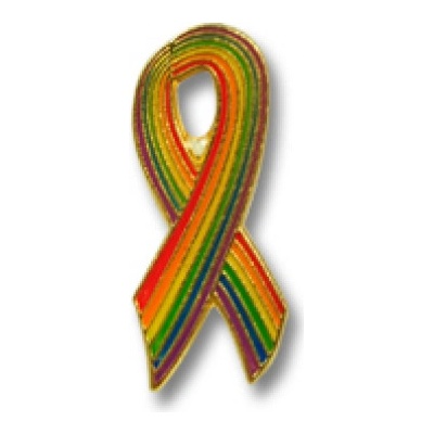 Odznak (pins) 19mm duhová vlajka LGBT Stuha vertikální - barevný