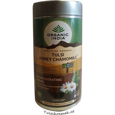 Organic India Tulsi med heřmánek plech 100 g