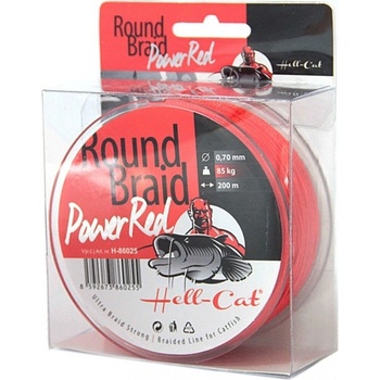 Hell-Cat šnúra Round Braid Power Red 200m 0,50mm 57,5kg