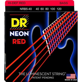 DR Strings NRB5-40 Neon Red Light 5-String
