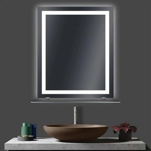 Lidiya Mirror Огледало за баня LED осветление и рафт LM Veiled Light 800×700мм