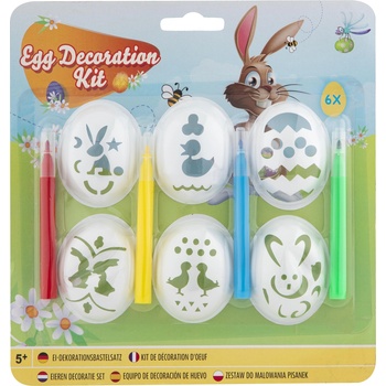 Комплект за Декорация на Великденски Яйца - 6 броя шаблони и 4 маркера