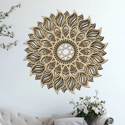 dřevo života 3 vrstvá mandala VNITŘNÍ PLAMEN Zvolte rozměr šxv (cm): 40, Zvolte barevný dekor: wenge-javor