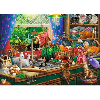 Trefl - Puzzle Premium Plus: Tea Time: Troublemaker kittens - 1 000 piese