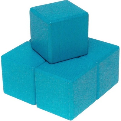 DrKO Dřevěná kostka 4 cm 1ks modrozelená