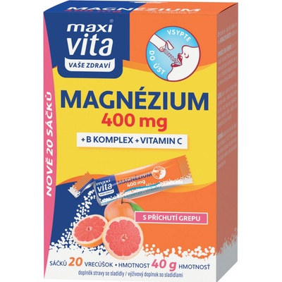 MaxiVita Magnézium 400 mg + B komplex + vitamin C 32 g
