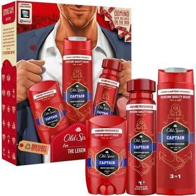 Old Spice Gentleman dárková sada s tuhým deodorantem 50 ml + deodorantem ve spreji 150 ml + sprchovým gelem Captain 250 ml