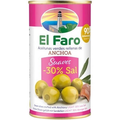 El Faro Zelené olivy plněné ančovičkovou pastou 350 g