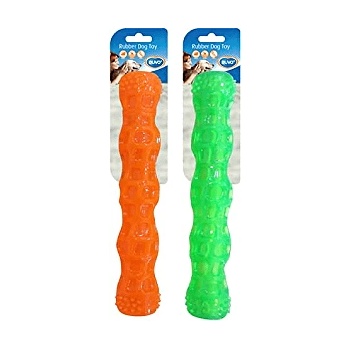 Duvo Plus TPR Stick Squeaky - Здрава, плаваща TPR играчка за кучета, почиства зъбите и масажира венците, 28 см