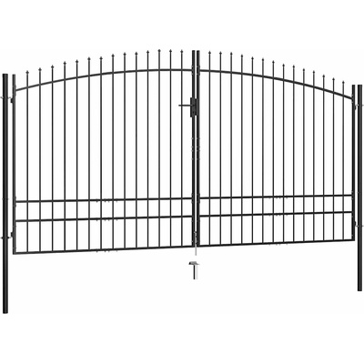 vidaXL Dvoukřídlá plotová brána s hroty 400 x 248 cm - 11461.145742
