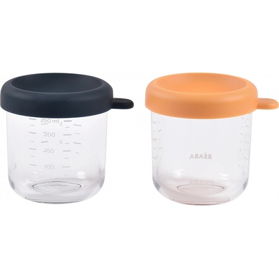 Tégliky na jedlo sklenené blue orange 2 x 250 ml