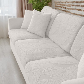 Takoy Poťah na sedačku S vzor listy šedo béžový