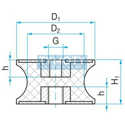 Silentblok TP3 - 180x150/75 M20x20