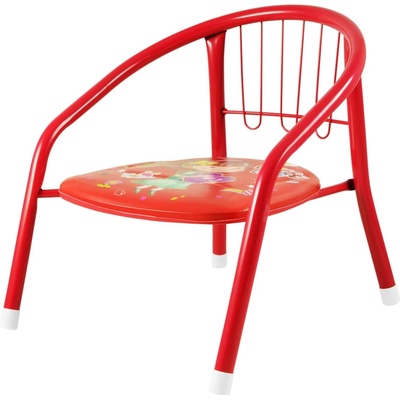 FunPlay Child-01-Red Detská stolička s pískajúcim podsedákom, kovová, 36x36x36cm, červená
