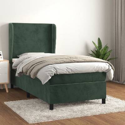 HangarStore 3130946 postel s matrací tmavě zelená samet